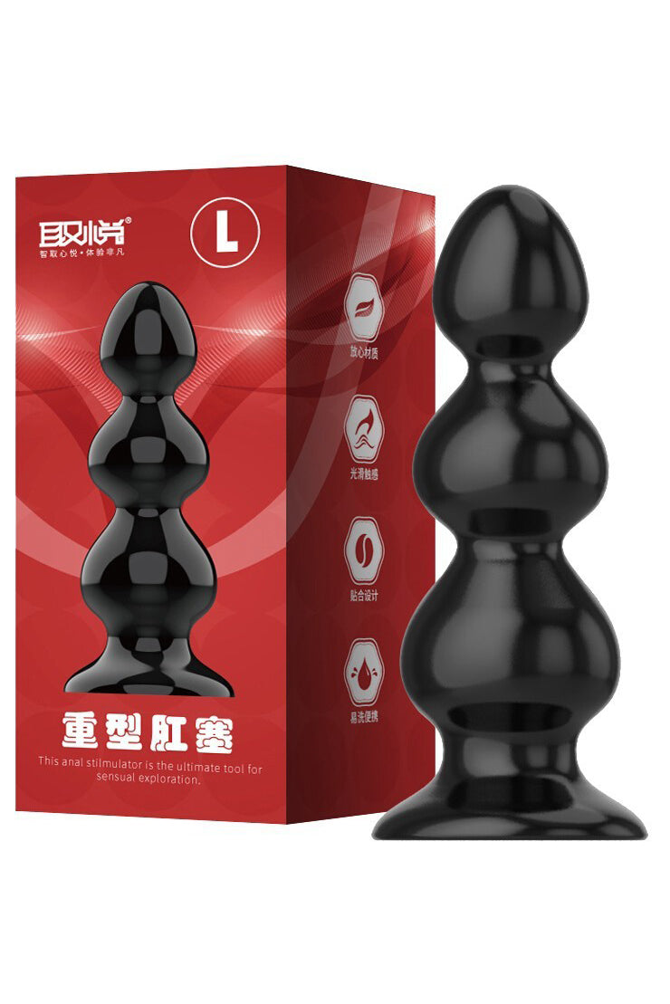 Dop anal (Butt Plug) din silicon, cu diametru de 5.6 cm, negru TOY385C-1