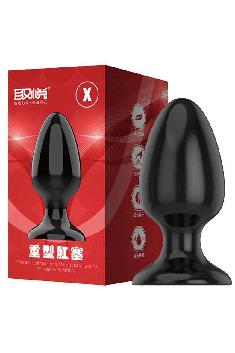 Dop anal (Butt Plug) din silicon, cu diametru de 6 cm, negru TOY385D-1