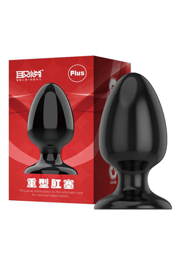 Dop anal (Butt Plug) din silicon, cu diametru de 7 cm, negru TOY385E-1