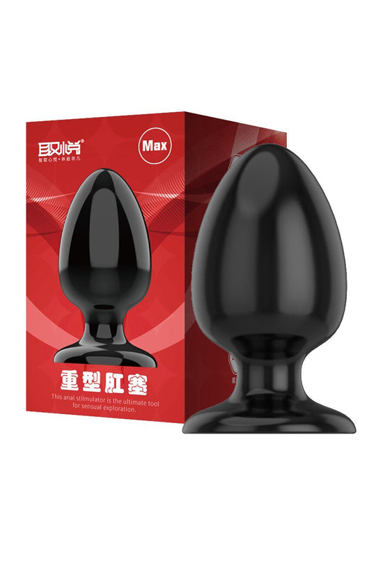 Dop anal (Butt Plug) din silicon, diametru 8 cm, Negru, TOY385F-1