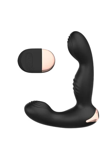 Vibrator anal cu telecomanda si multiple moduri de vibratii, negru TOY395-1