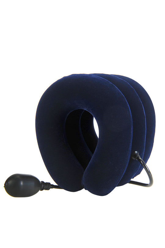 Perna gonflabila cervicala tip guler cervical, reglabil pe inaltime - elongare, pentru corectarea coloanei si eliminarea durerilor cervicale, Bleumarin TOY431-44