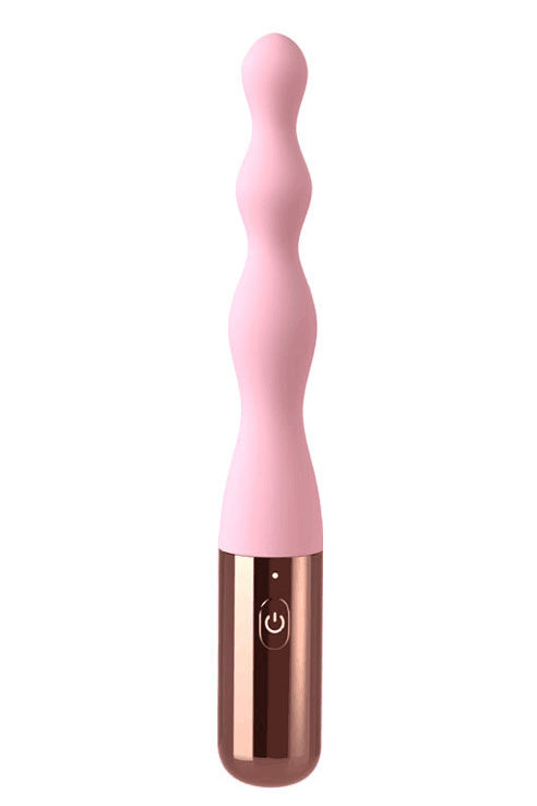Mini vibrator cu 3 bile incorporate pentru stimulare anala sau vaginala, Roz si Auriu, TOY464A-57
