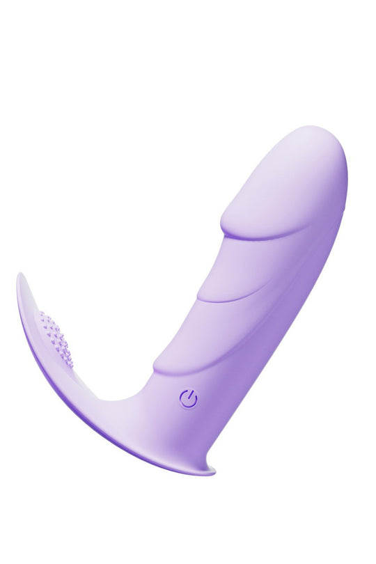 Mini Vibrator tip fluture (se poate purta), cu control prin aplicatie de pe telefon, Lila, TOY469-112
