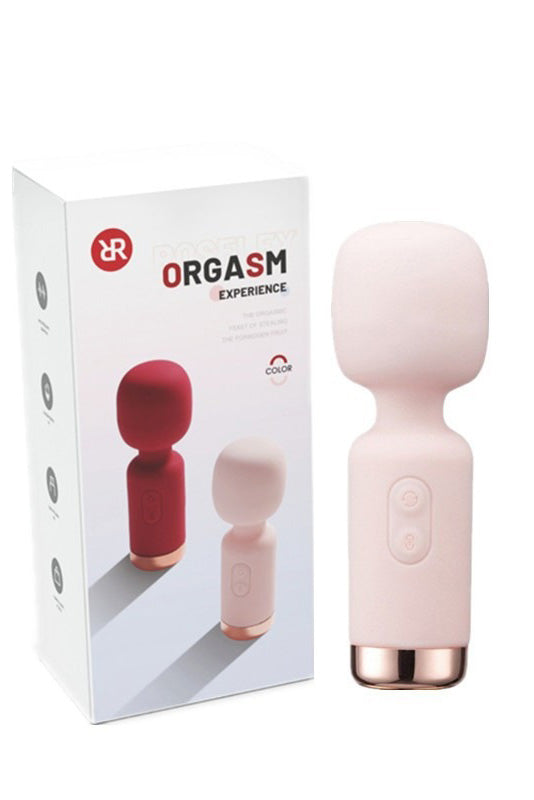 Mini VibratorMini vibrator tip wand pentru stimulare clitoridiana, di silicon moale, Roz, TOY476-5222