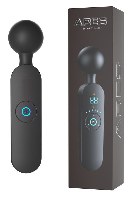 Vibrator tip wand cu cap flexibil pentru stimulare clitoridiana, Negru, TOY481-1