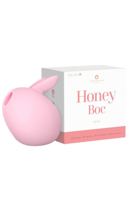 Vibrator cu functie de suctiune in forma de iepuras, Roz, TOY485-5