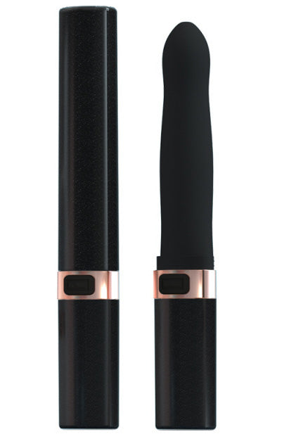 Mini vibrator tip ruj, model PRO, discret si usor de transportat, este pentru stimulare vaginala si clitoridiana, Negru, TOY487-1