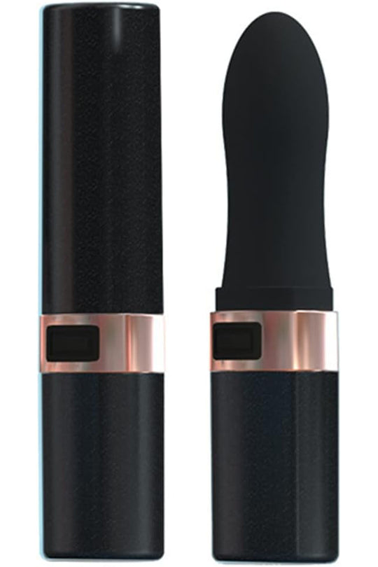 Mini vibrator tip ruj, transport usor si discret, pentru stimulare vaginala si clitoridiana, Negrul, TOY487A-1
