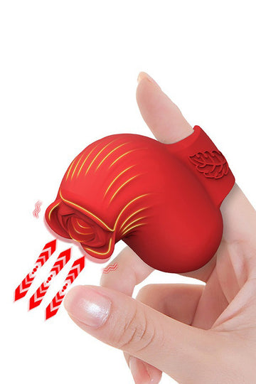 Mini vibrator cu prindere pe deget pentru stimularea punctului G, cu functie de pulsare, Rosu, TOY490-3