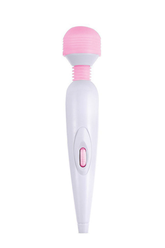 Vibrator tip WAND pentru stimulare clitoridiana, cu cap flexibil, Alb+Roz, TOY499-25