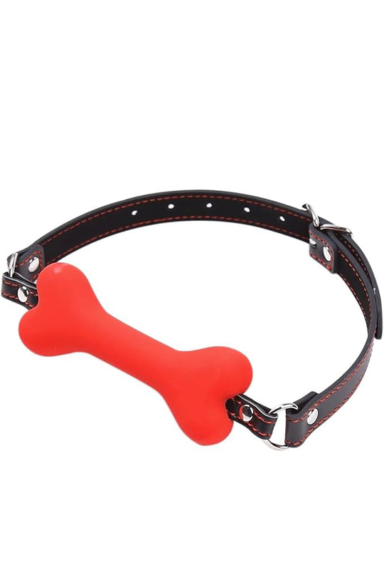 Calus fetish din din silicon rosu cu prindere cu catarama metalica la spate, Rosu si Negru, TOY504-115