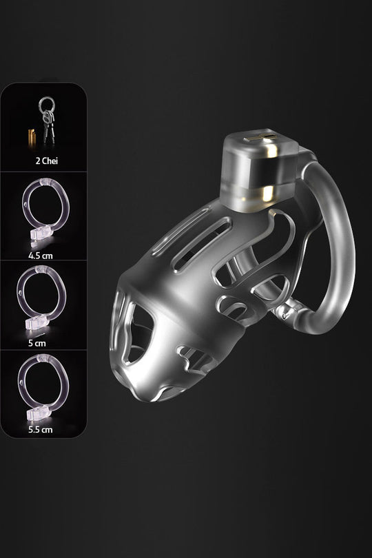 Cusca de castiate pentru penis din plastic(ABS) cu sistem de inchidere cu cheie, Transparent, Universala,  TOY509-0