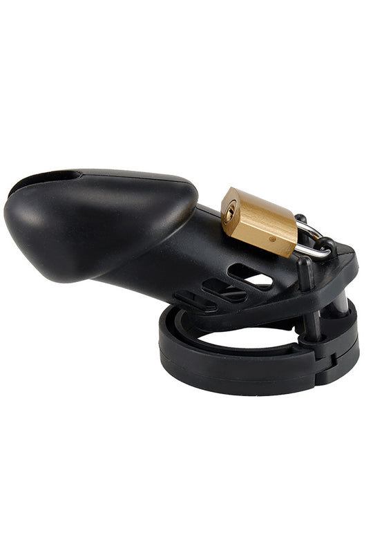 Cusca de castitate pentru barbati din silicon moale, Negru, TOY512-1