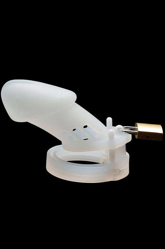 Cusca de castitate pentru barbati din silicon moale, Alb, TOY512-2