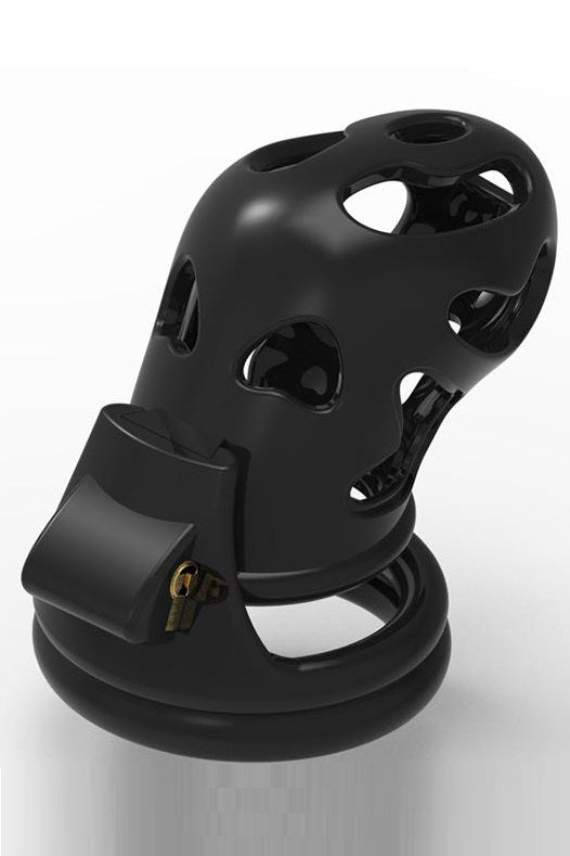 Cusca castiate pentru barbati cu cheie si 5 inele de dimensiuni diferite, Negru, TOY513-1