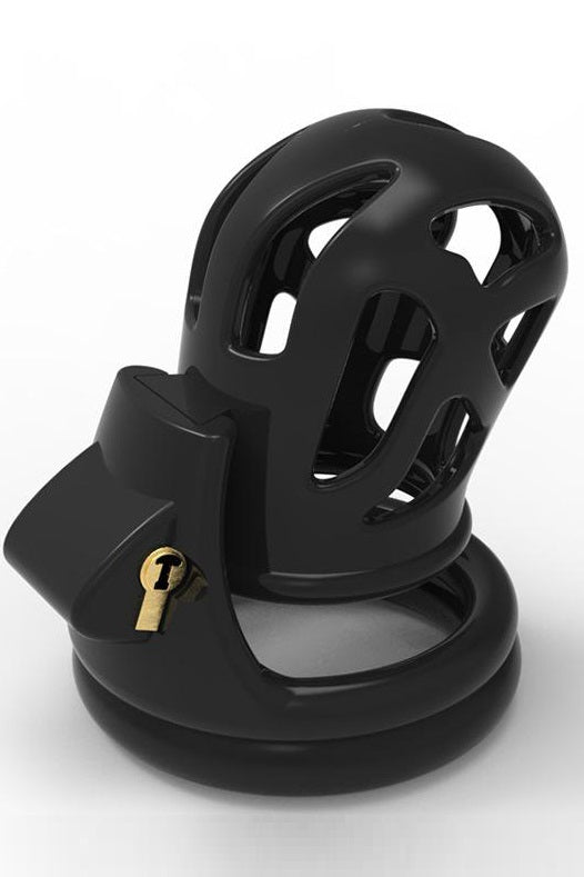 Cusca castiate pentru barbati cu cheie si 5 inele de dimensiuni diferite, Negru, TOY513A-1