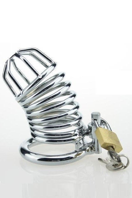 Centura de castitate metalica, pentru barbati, S, M, L, Argintiu, TOY514-6