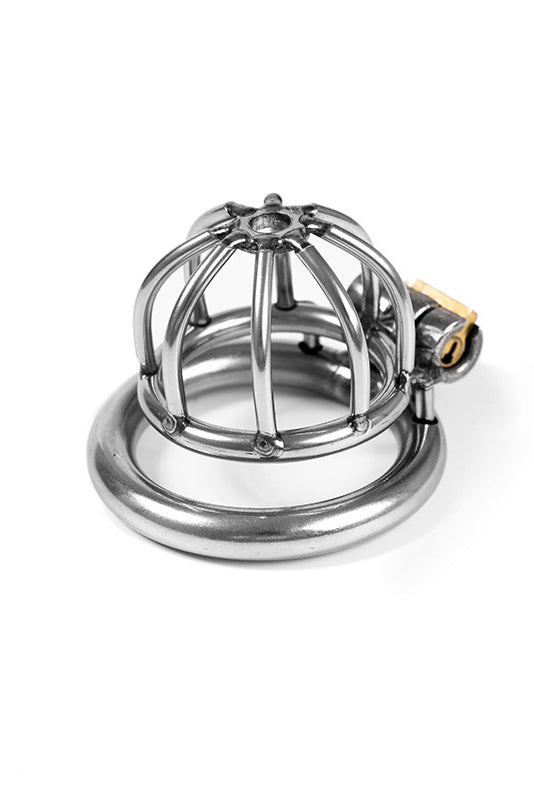 Cusca de castitate pentru barbati din metal inoxidabil, Argintiu, S, M, L,  TOY515-6