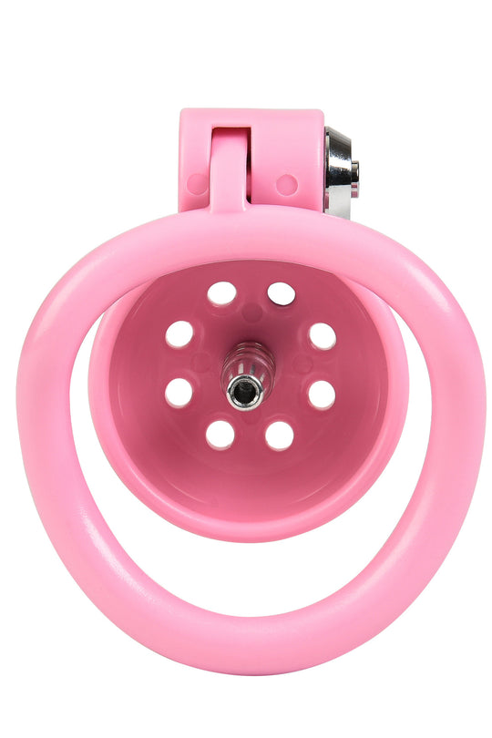 Cusca de castitate pentru barbati cu 5 inele de dimensiuni diferite, Roz, TOY519-5