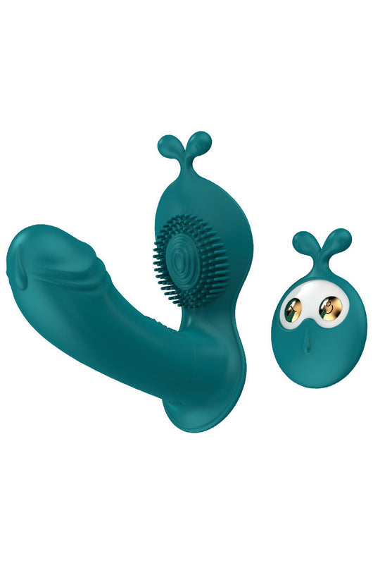 Mini Vibrator dual tip fluture (se poate purta in lenjerie), Verde, TOY539-12
