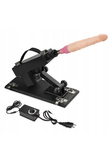 Masina de sex automata Max Pleasure III, cu 3 dildo si prelungitor inclus, pozitionare reglabila, Negru, TOY545-1