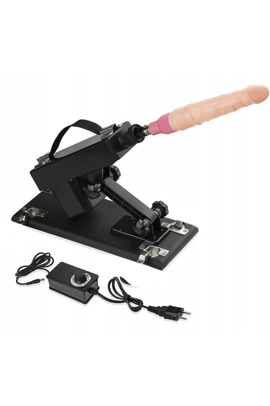 Masina de sex automata Max Pleasure III, cu 3 dildo si prelungitor inclus, pozitionare reglabila, Negru, TOY545-1