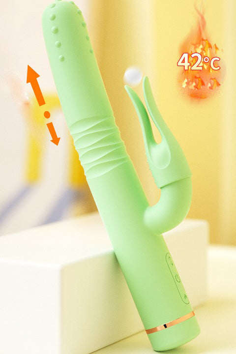 Vibrator premium multifunctional – vibratii, miscare automata sus-jos si incalzire, Verde, TOY548-826
