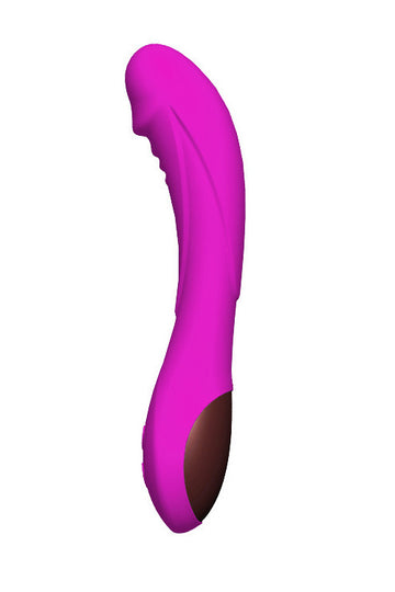 Vibrator flexibil cu striatii si multiple moduri de vibrare, pentru stimulare vaginala, Mov, TOY556-11