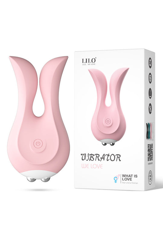 Vibrator Dual Rabbit din Silicon Medical, Stimulare Punct G și Clitoris, Reîncărcabil USB, 10 Moduri de Vibrație, Roz, TOY558-5