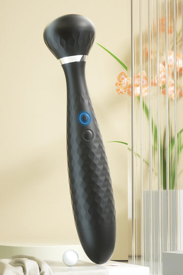 Vibrator Wand Puternic – Black Knight, Aparat Masaj si Stimulare, Reincarcabil, Negru,  TOY561-1