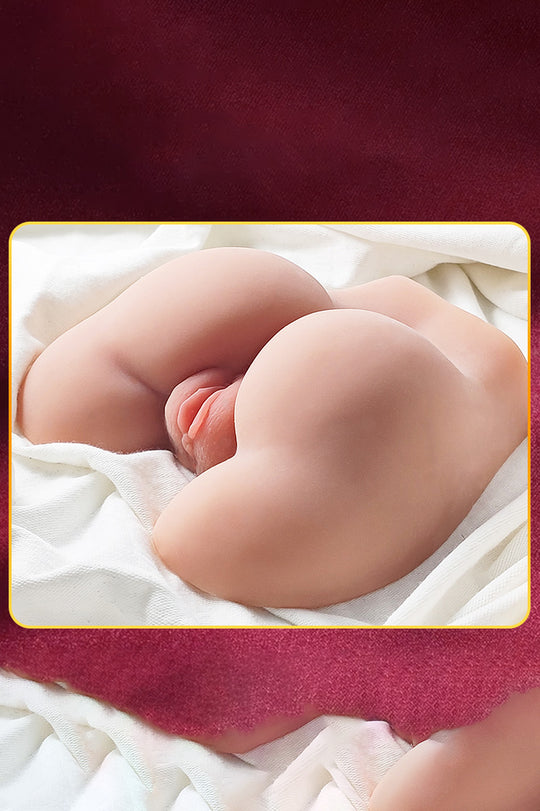 Masturbator tip trunchi pentru stimularea sexului vaginal si anal, din TPE, Nude,  TOY581-1500