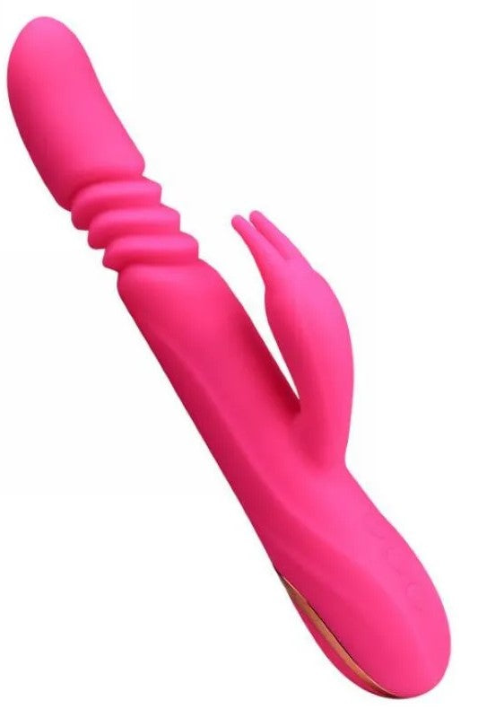 Macho Pro Max 10 – Dispozitiv cu Stimulare Dublă și Tehnologie Telescopică, Fuchsia,  TOY588-55