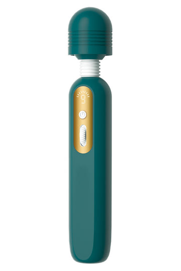 Vibrator tip wand pentru stimulare clitoridiana, cu afisaj electronic si control intuitiv, Verde,  TOY594-12