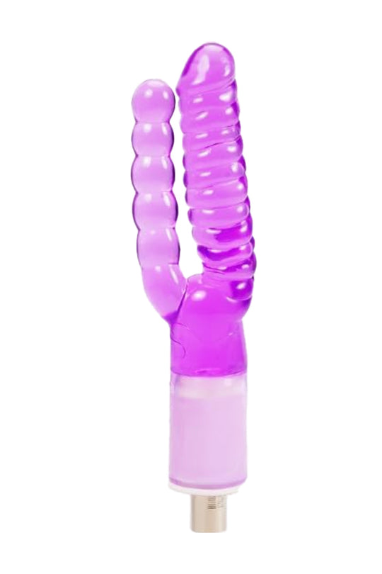 Accesoriu dildo dublu pentru "masina de sex automata", Mov, TOY600M-55
