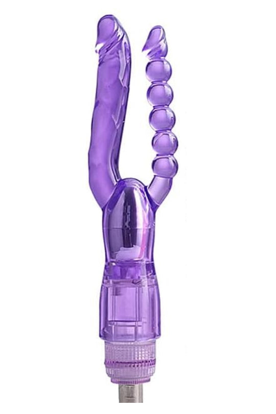 Accesoriu dildo dublu pentru "masina de sex automata", Mov, TOY600N-11