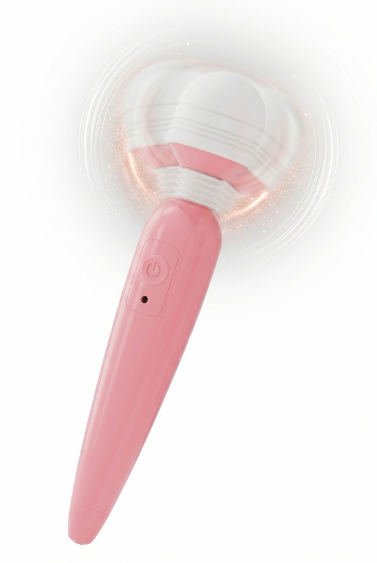 Velvet Wand Flex – Vibrator cu Cap Flexibil la 360°, 10 Moduri de Vibrație și Design Ergonomic, Roz+Alb,  TOY615-225