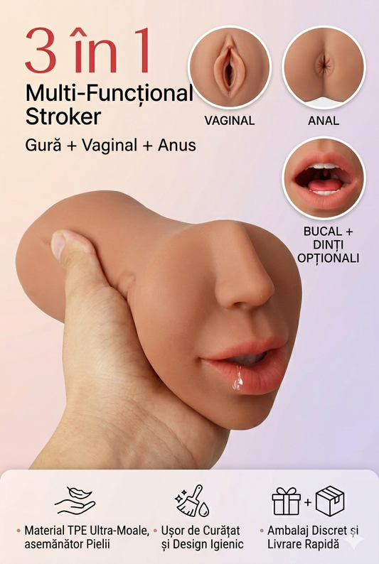 Trinity Sensual Stroker - Masturbator Multifuncțional 3 în 1 – Experiență Completă, Skin,  TOY626-1500
