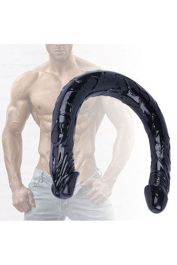 Dildo Dublu Flexibil – Realism, Versatilitate și Plăcere Partajată, Negru,  TOY628-1
