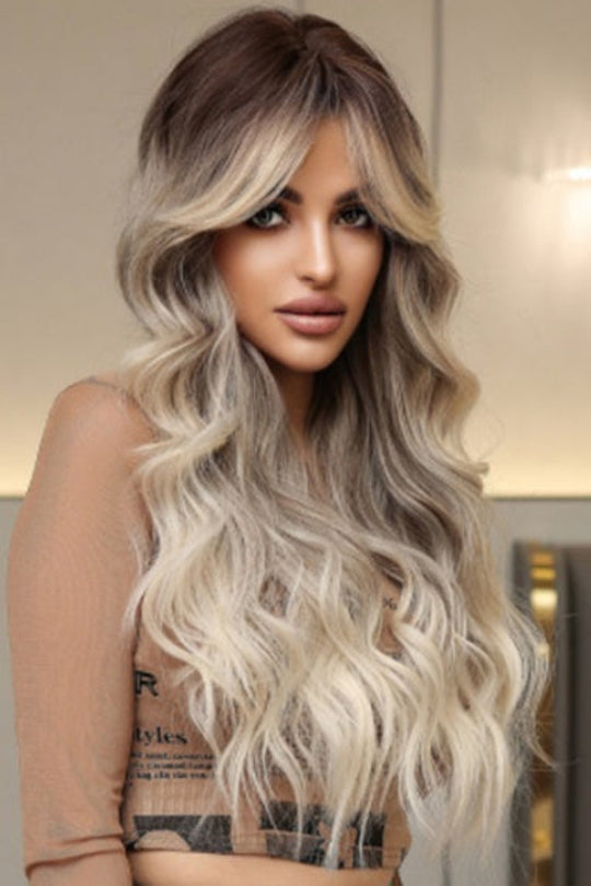 Peruca brunet ombre cu blond deschis, par lung PER137-9999