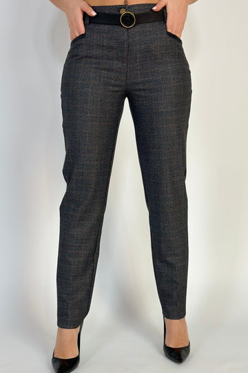 Pantaloni lungi eleganti din material de stofa V647-100