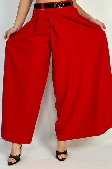 Pantaloni eleganti tip fusta din material lejer V648-3