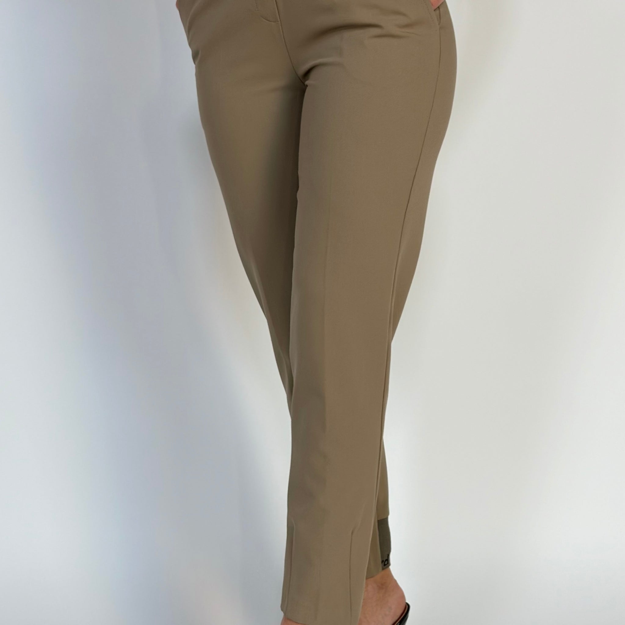 Pantaloni lungi casual/eleganti cu curea in talie si elastic la glezne Y629-15
