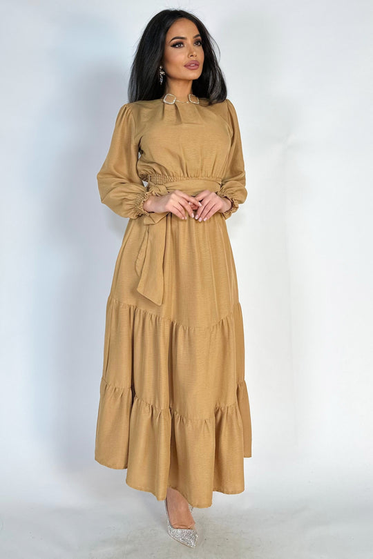 Rochie casual lunga din material lejer, vaporos Y652-8