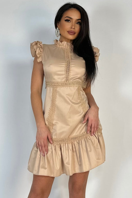 Rochie casual fara maneci accesorizata cu broderie Y657-8813