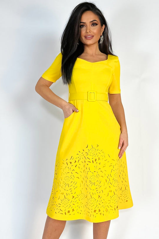 Rochie lunga casual/elegant din bumbac cu imprimeu decupat in partea inferioara Y658-9