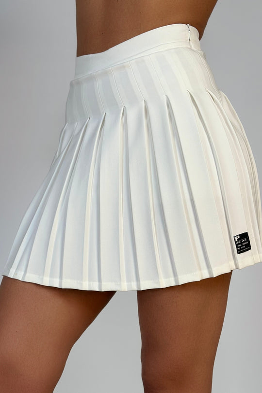 Fusta scurta spot/casual, cu talie inalta cu pantalon scurt atasat si multiple pliuri Y666-2