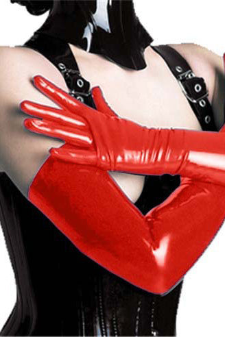 Manusi lungi din vinil elastic, Rosu M81-3