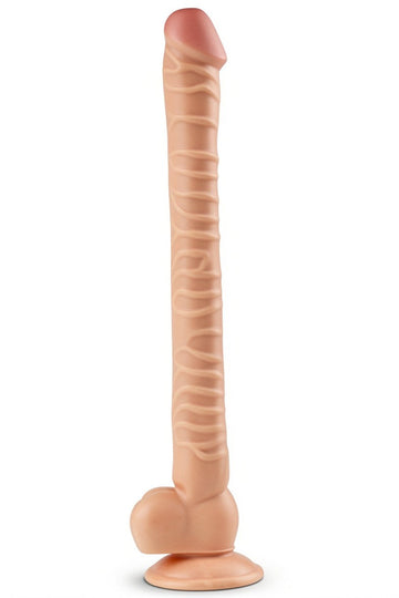 Dildo gigantic, realistic cu striatii si ventuza din silicon, culoarea pielii TOY343-1500