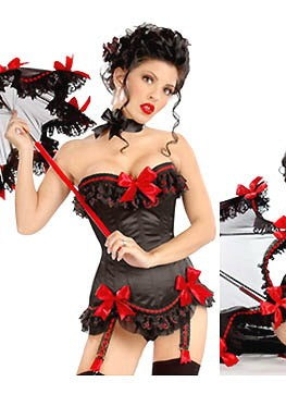 Corset sexy accesorizat cu dantela si fundite W45